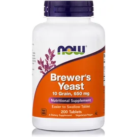Now Foods Brewers Yeast 10 Grain 650mg Vegetarian 200Tabs