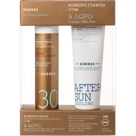 Korres Sunscreen Promo Αντηλιακή Κρέμα Προσώπου SPF30 Κόκκινο Σταφύλι κατά των Πανάδων 50ml & Δώρο Yoghurt Cooling AfterSun 50ml