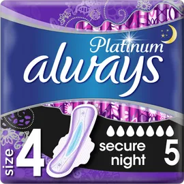 Always Platinum Ultra Secure Night Σερβιέτες Νο4 5τμχ