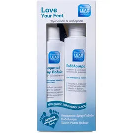 PharmaLead Love Your Feet Αποσμητικό Spray Ποδιών 150ml + Ποδόλουτρο 150ml + Ξύλινη Ράσπα Ποδιών