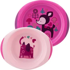 Chicco Baby's Dish Set 12m+ Ροζ 2τμχ