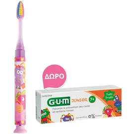 Gum Promo 903 Junior Light-up Ροζ Οδοντόβουρτσα & ΔΩΡΟ Οδοντόκρεμα 7year+