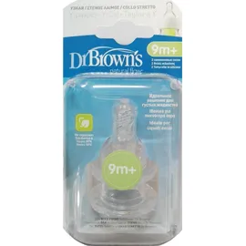 Dr. Brown's Natural Flow Options Θηλή Σιλικόνης για Στενό Λαιμό Y-Cut 9m+ 2pcs