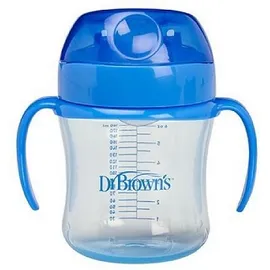 Dr. Brown's Κύπελλο 180 ml μαλακό στόμιο με καπάκι και λαβές