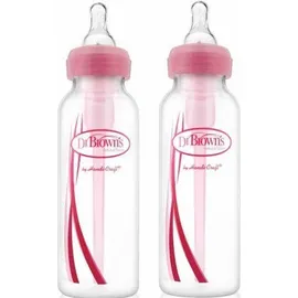 Dr. Brown`s Μπιμπερό πλαστικό Options+ (Σ.Λ.) 250 ml ροζ (2 τεμ.)
