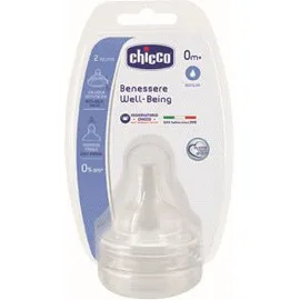 Chicco Θηλή Σιλικόνης 0m+ Κανονικής Ροής 2τεμ.
