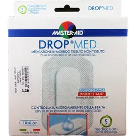 MASTER AID Drop Med Αντικολλητικές Αυτοκόλλητες Γάζες 10X6 5τμχ