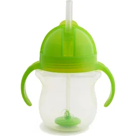 MUNCHKIN Tip & Sip Straw Cup Ποτήρι με Καλαμάκι & Βαρίδι που δε Χύνετα, Πράσινο - 207ml