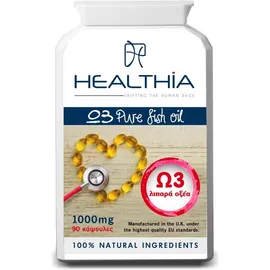 HEALTHIA Ω3 Pure Fish Oil 1000mg - 90 κάψουλες