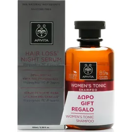 APIVITA Hair Loss Night Serum - 100ml & Women's Tonic Σαμπουάν κατά της Τριχόπτωσης - 250ml