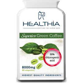 HEALTHIA Superior Green Coffee, Φυτική Φόρμουλα Αδυνατίσματος 8000mg - 60caps
