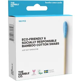 THE HUMBLE CO Bamboo Cotton Swabs, Μπατονέτες Μπαμπού Μπλέ - 100τμχ