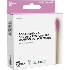 THE HUMBLE CO Bamboo Cotton Swabs, Μπατονέτες Μπαμπού Μωβ - 100τμχ