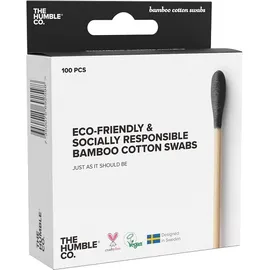 THE HUMBLE CO Bamboo Cotton Swabs, Μπατονέτες Μπαμπού Μαύρες - 100τμχ