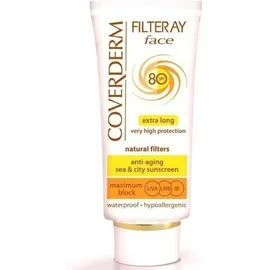 COVERDERM Filteray Face SPF80 Tinted Soft Brown, Αντηλιακή Κρέμα Προσώπου με Χρώμα - 50ml