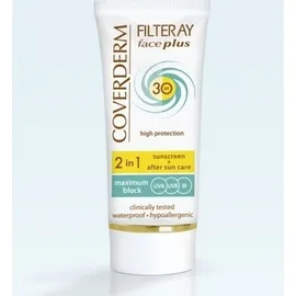 COVERDERM Filteray Face Plus SPF30 Normal, Αντηλιακή Κρέμα Προσώπου & After Sun, Κανονική Επιδερμίδα - 50ml