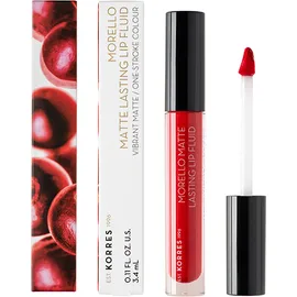 KORRES Morello Matte Lasting Lip Fluid, 52 Poppy Red - 3.4ml