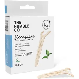 THE HUMBLE CO Dental Floss Picks Grip Handle, με Γεύση Μέντα - 50τεμ