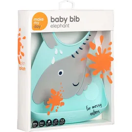 MAKE MY DAY Baby Bib, Σαλιάρα Σιλικόνης Elephant, 6+ μηνών - 1τμχ