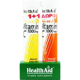  Health Aid Vitamin C 1000mg Λεμόνι 20 tabs+Vitamin C 1000mg Πορτοκάλι 20 tabs