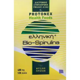 Protonex Ελληνική Bio-Spirulina 400mg δεν Περιέχει Ιώδιο 120 δισκία