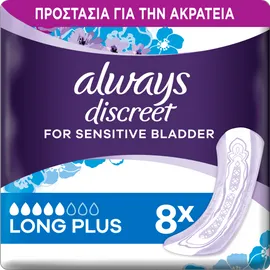 Always Discreet Σερβιέτες για την Ακράτεια Plus Long Plus Size 5 8τμχ