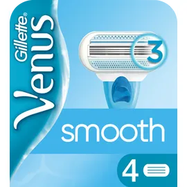 Gillette Venus Smooth Ανταλλακτικές Λεπίδες Γυναικείας Ξυριστικής Μηχανής 4 τμχ, Με 3 Λεπίδες Που Αγκαλιάζουν Τις Καμπύλες Σας