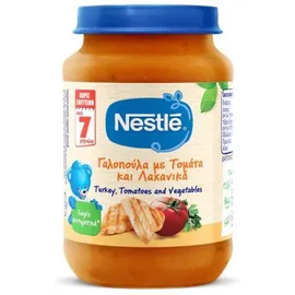 Nestle Παιδική Τροφή με Γαλοπούλα, Τομάτα και Λαχανικά από 7 Μηνών 190gr