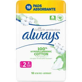Always Σερβιέτες Cotton Protection No2 Long 18τμχ