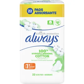 Always Σερβιέτες Cotton Protection No1 Ultra Normal 22τμχ