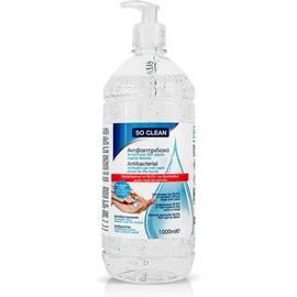So Clean Antibacterial Antiseptic Gel for Hands Αντιβακτηριδιακό Αντισηπτικό Τζελ Χεριών 1000ml