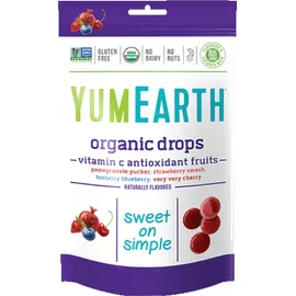 Yumearth Organic Drops Vitamin C Βιολογικές Καραμέλες Φρούτων με Βιταμίνη C 93.6gr