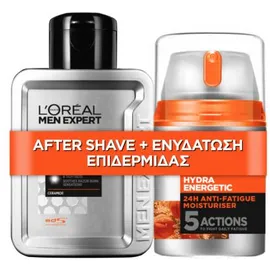 L'oreal Paris Set Μen Hydra Energetic Anti-Fatigue 24ωρη ενυδατική κρέμα,κατά των σημαδιών κούρασης 48ml + L' Oreal Paris Men Expert Hydra Energetic Multi-Action After Shave Balm 100ml