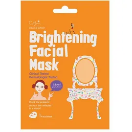 Vican Cettua Clean & Simple Brightening Facial Mask Mάσκα Λάμψης Προσώπου με 5 Συστατικά White Flower 1τμχ