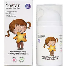 Sostar Κρέμα Κατάλληλη για την Αλλαγή της Πάνας με Βιολογικό Γάλα Γαϊδούρας75ml
