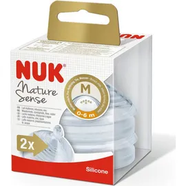Nuk Nature Sense Θηλή Σιλικόνης Medium 0-6m 2τμχ