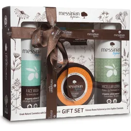 Messinian Spa Micellar Lotion 3in1 300ml + Face wash (αγγούρι-πορτοκάλι) 300ml + Face & body scrub (φραγκόσυκο-δίκταμο) 250ml