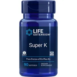 Life Extension Super K Two Forms of K2 Plus K1 90Softgels
