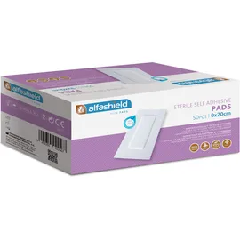 Alfashield Self Adhesive Pad, Αποστειρωμένο Αντικολλητικό Υποαλλεργικό Αυτοκόλλητο Επίθεμα 9cmx30cm 50τμχ