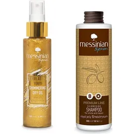 Messinian Spa Promo Shimmering Dry Oil Bασιλικός Πολτός & Ελίχρυσος 100ml & ΔΩΡΟ Σαμπουάν Βασιλικός Πολτός & Ελίχρυσος 300ml