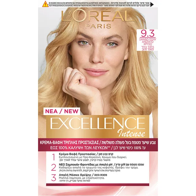 L'Oreal Excellence Creme No 9.3 Ξανθό Βαφή Μαλιών 48ml - Fedra