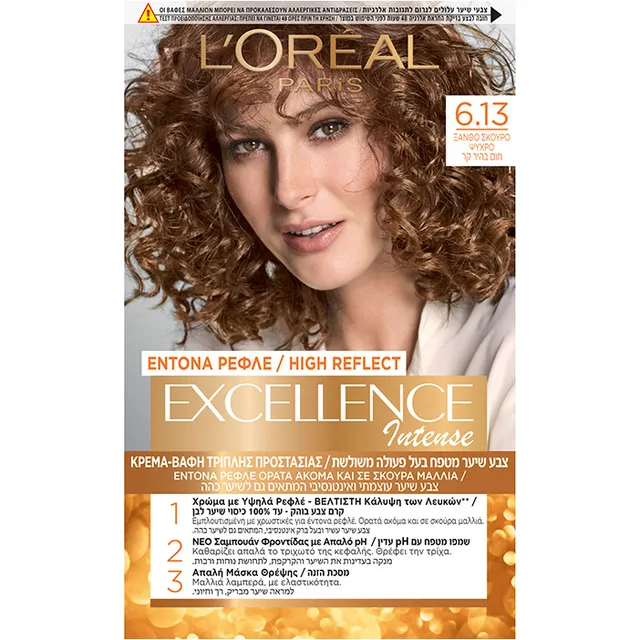 L'Oreal Excellence Intense No 6.13 Ξανθό Σκούρο Ψυχρό Βαφή Μαλιών 48ml -  Fedra