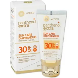 Panthenol Extra Sun Care Diaphanous SPF30 Διάφανο Αντιηλιακό Τζελ Προσώπου 50ml
