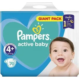 Pampers Active Baby Πάνες Μέγεθος 4+ (10-15 kg), 70 τμχ
