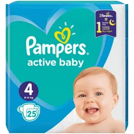 Pampers Active Baby Πάνες Μέγεθος 4 (9-14 kg), 25 τμχ