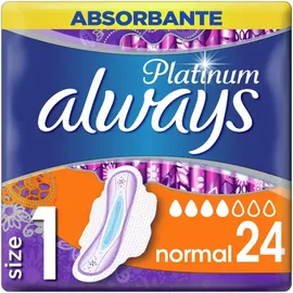 Always Platinum Normal (Mέγεθος 1) Σερβιέτες Με Φτερά 24τμχ