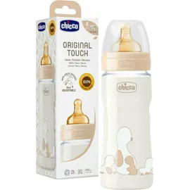 Chicco Original Touch Πλαστικό Μπιμπερό 4m+ Θηλή Καουτσούκ 330ml