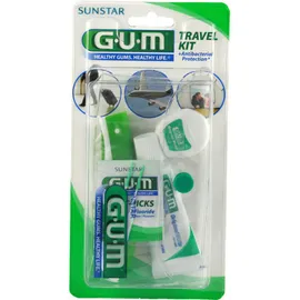 Gum Travel Brush Kit (156) Οδοντόκρεμα - Οδοντόπαστα Οδοντικό Νήμα Σε Μικρό Μέγεθος Πράσινο - Μωβ