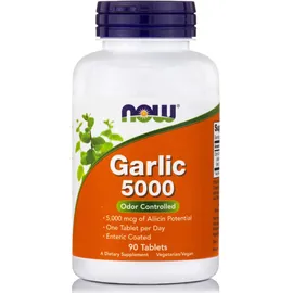 Now Foods Garlic 5000mcg Συμπλήρωμα Διατροφής Άοσμου Σκόρδου 90 Ταμπλέτες