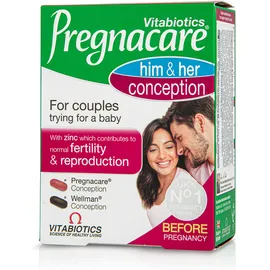 Vitabiotics Pregnacare Him & Her Conception Μοναδική Διπλή Φόρμουλα για την Ενίσχυση του Αναπαραγωγικού Συστήματος του Άνδρα & της Γυναίκας 2 x 30 Ταμπλέτες
